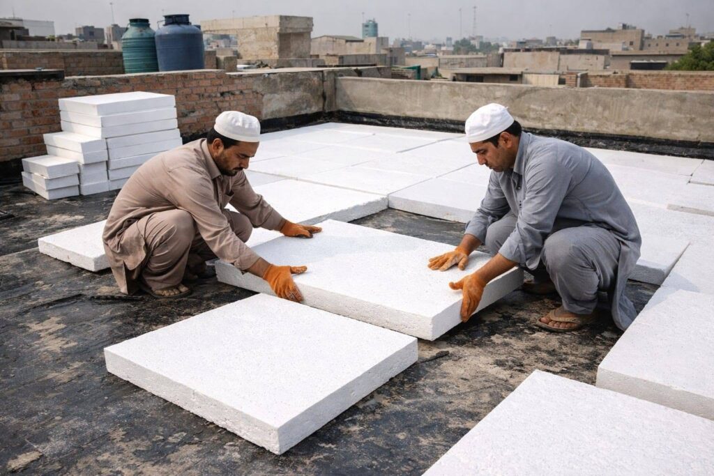 Thermocol sheets for roof insulation