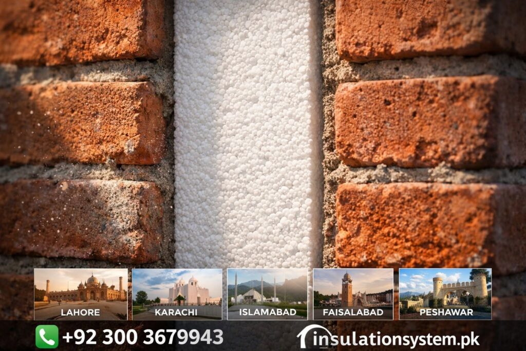 Cavity wall insulation with EPS