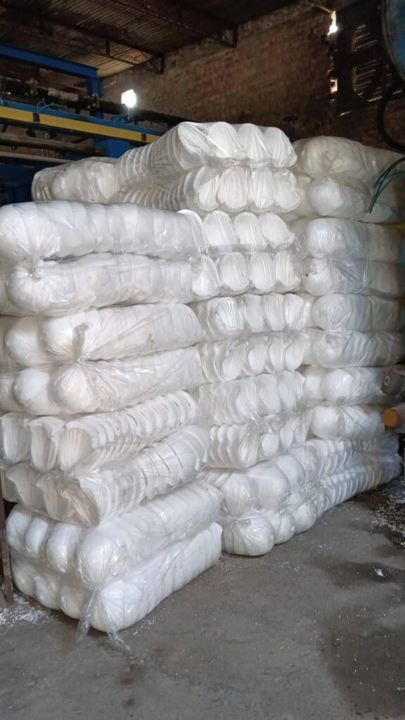 White EPS foam bundles used for helmet covers in Lahore - Insulation System